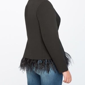 Eloquii Feather Trim Blazer Size 28